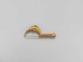 Free download Gold sanguisuga-type fibula (safety pin) free photo or picture to be edited with GIMP online image editor
