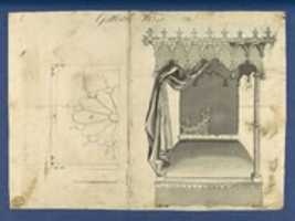 Free download Gothick [Gothic] Bed, in Chippendale Drawings, Vol. I free photo or picture to be edited with GIMP online image editor