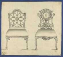 Free download Gothick [Gothic] Chairs, in Chippendale Drawings, Vol. I free photo or picture to be edited with GIMP online image editor
