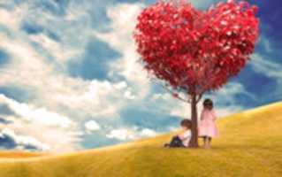 Free download Grasslands Love Trees Heart Boys Little Girls 513365 3840x 2400 free photo or picture to be edited with GIMP online image editor