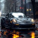 Gray Porsche on Autumn Streets Live Wallpaper  screen for extension Chrome web store in OffiDocs Chromium