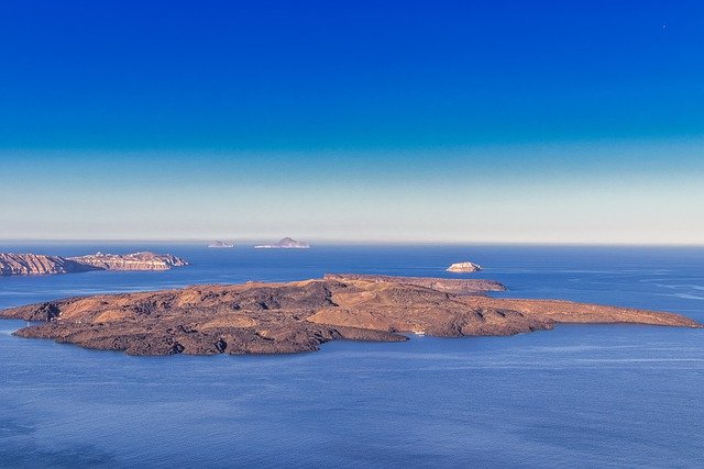 Scarica gratuitamente l'immagine gratuita estiva dell'isola della Grecia di Santorini da modificare con l'editor di immagini online gratuito GIMP