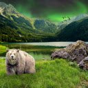 Grizzly bear under the mountain  screen for extension Chrome web store in OffiDocs Chromium