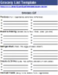 Free download Grocery List DOC, XLS or PPT template free to be edited with LibreOffice online or OpenOffice Desktop online