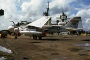 Free download Grumman A-6E Intruder 154136 VA-197 USS Enterprise NAS Alameda 10Oct75 Peter B Lewis free photo or picture to be edited with GIMP online image editor