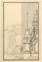 Free download Half Ground Plan and Half Elevation for a Catafalque for a Prince of Hanover, probably Ernst August (1674-1728) free photo or picture to be edited with GIMP online image editor