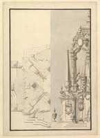 Free download Half Ground Plan and Half Elevation of a Catafalque for Cosimo III dei Medici, Grand Duke of Tuscany (1642-1723) free photo or picture to be edited with GIMP online image editor