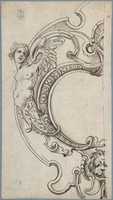Free download Half of a Cartouche with a Female Figure on the Left and a Lions Head on the Bottom free photo or picture to be edited with GIMP online image editor