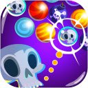 Das Halloween-Bubble-Shooter-Spiel wird auf dem Offline-Bildschirm für die Erweiterung des Chrome-Webshops in OffiDocs Chromium ausgeführt