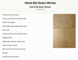 Gratis download Hand Me Down Words gratis foto of afbeelding om te bewerken met GIMP online afbeeldingseditor