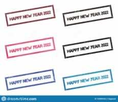 Free download Happy New Year 2022 rectangular stamp collection free photo or picture to be edited with GIMP online image editor