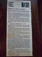 Free download Harold Blake Walker: Right to life is great, but not for the unwanted free photo or picture to be edited with GIMP online image editor