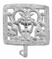 Free download Head of a pin: horned demon holding inverted lions free photo or picture to be edited with GIMP online image editor