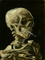 Free download Head of a Skeleton with a Burning Cigarette free photo or picture to be edited with GIMP online image editor