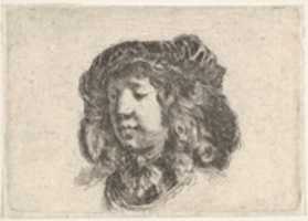Free download Head of a Young Man, from Second Collection of Various Doodles and Etching Proofs (Second recueil de divers griffonnements et preuves deauforte), plate 34 free photo or picture to be edited with GIMP online image editor