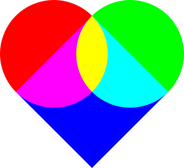 Free download Heart Color Mix Rgb - Free vector graphic on Pixabay free illustration to be edited with GIMP free online image editor