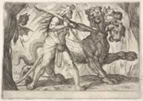 Free download Hercules and Cerberus, from the Labors of Hercules free photo or picture to be edited with GIMP online image editor