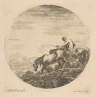 Free download Herdsman on Horseback Drives Animals free photo or picture to be edited with GIMP online image editor