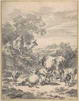 Free download Herdsmen with Cattle and Sheep in Italianate Landscape free photo or picture to be edited with GIMP online image editor