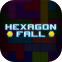 Hexagon Fall Game Tap blocks to guide the hexagon down safely!  screen for extension Chrome web store in OffiDocs Chromium