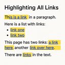 Highlight All Links  screen for extension Chrome web store in OffiDocs Chromium