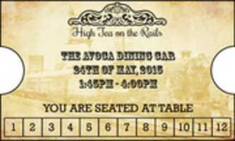 Free download High Tea Train Ticket free photo or picture to be edited with GIMP online image editor