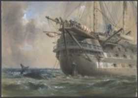 Free download H. M. S. Agamemnon laying the Atlantic Cable in 1858; a whale across the line free photo or picture to be edited with GIMP online image editor