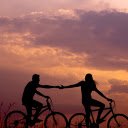 Holding hands while riding a bicycle  screen for extension Chrome web store in OffiDocs Chromium