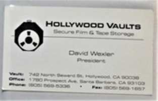 Free download HOLLYWOOD VAULTS CARD DAVID WEXLER 1780 PROSPECT SANTA BARBARA CA 93103 free photo or picture to be edited with GIMP online image editor