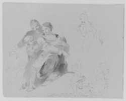 Free download Holy Family et al. [?]; Turning Female Figure, Half Length; Woman Seated at Window (from Sketchbook) free photo or picture to be edited with GIMP online image editor