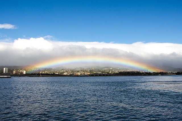 Free download honolulu oahu rainbow pearl harbor free picture to be edited with GIMP free online image editor