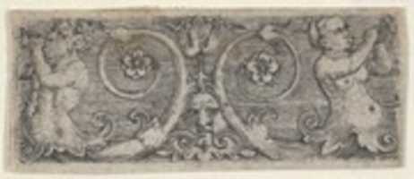 Free download Horizontal Panel with Two Tritons with Foliate Tails Playing Horns free photo or picture to be edited with GIMP online image editor