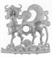 Free download Horse bit cheekpiece in form of a winged, human-headed quadruped free photo or picture to be edited with GIMP online image editor