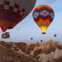 Hot air balloons floating in the sunset  screen for extension Chrome web store in OffiDocs Chromium