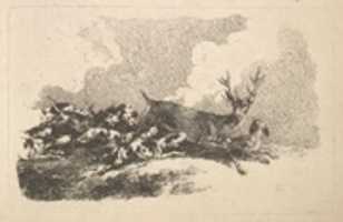 Безкоштовно завантажте Hounds Hunting a Stag (from Imitations of Modern Drawings) безкоштовну фотографію або зображення для редагування за допомогою онлайн-редактора зображень GIMP