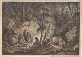 Free download Hunters resting in a forest at night free photo or picture to be edited with GIMP online image editor