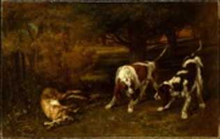 Free download Hunting Dogs with Dead Hare free photo or picture to be edited with GIMP online image editor