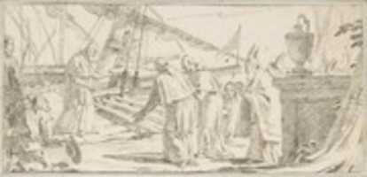 Free download Illustration for a Book:  Bishops and Monks Being Received at a Ship by a Venerable Dignitary free photo or picture to be edited with GIMP online image editor
