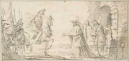 Free download Illustration for a Book:  Cardinal Receiving a General at a City Gate free photo or picture to be edited with GIMP online image editor