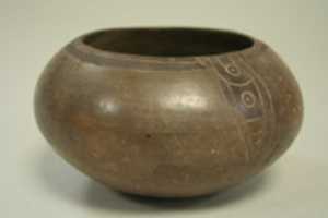 Free download Incised Painted Bowl with Leaf Motif free photo or picture to be edited with GIMP online image editor