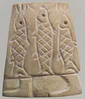 Free download Inlay: skirt-clad figure carrying fish free photo or picture to be edited with GIMP online image editor