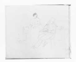 Free download Interior Scene with Man Smoking and Woman Pointing (from Sketchbook) free photo or picture to be edited with GIMP online image editor