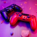 Introduction to the Black and Red Game Controller  screen for extension Chrome web store in OffiDocs Chromium