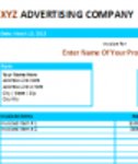 Free download Invoice Template for Advertising Agency/Company Microsoft Word, Excel or Powerpoint template free to be edited with LibreOffice online or OpenOffice Desktop online
