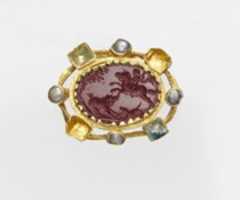 Free download Jasper intaglio in a gold mount set with pearls and glass free photo or picture to be edited with GIMP online image editor
