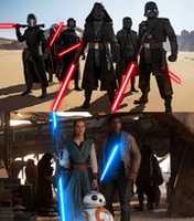 Free download Jedi Rey and Jedi Finn vs Knights of Ren. free photo or picture to be edited with GIMP online image editor
