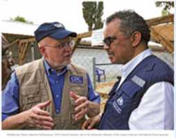Free download Jesuit trained Robert Redfield, CDC Director, and Roman Catholic Tedros Adhanom Ghebreyesus, WHO Director-General, met in the Democratic Republic of the Congo to discuss international Ebola response. free photo or picture to be edited with GIMP online image editor