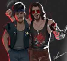 Free download Jhonny Silverhand and Kerry Eurodyne Fanart free photo or picture to be edited with GIMP online image editor