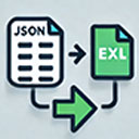 JSON to Excel Converter  screen for extension Chrome web store in OffiDocs Chromium