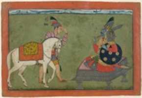 Free download Kalki Avatar, the Future Incarnation of Vishnu: Shiva and Parvati Playing Chaupar: Folio from a Rasamanjari Series free photo or picture to be edited with GIMP online image editor